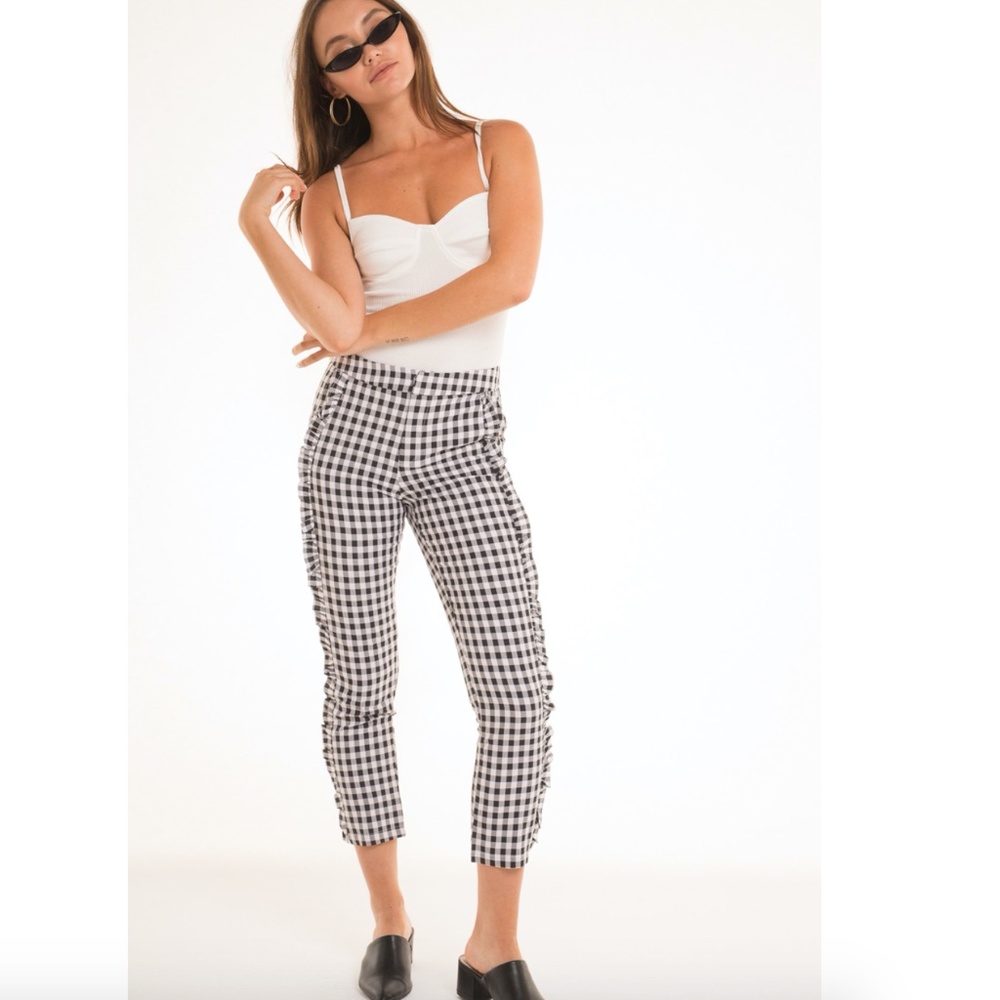 NWT Alpha & Omega Carina gingham ruffle pants